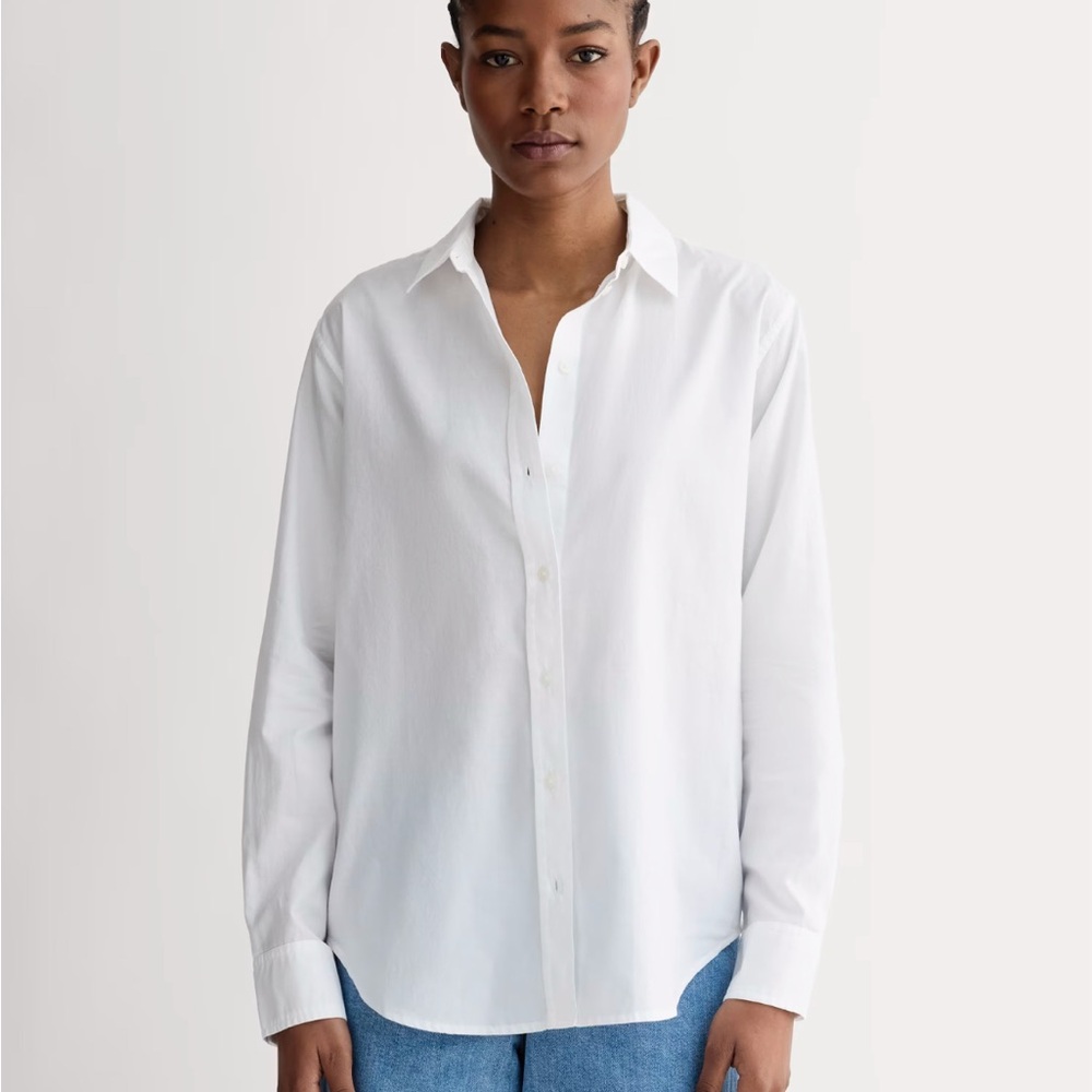 Everlane Classic White Button-Down Shirt- 8